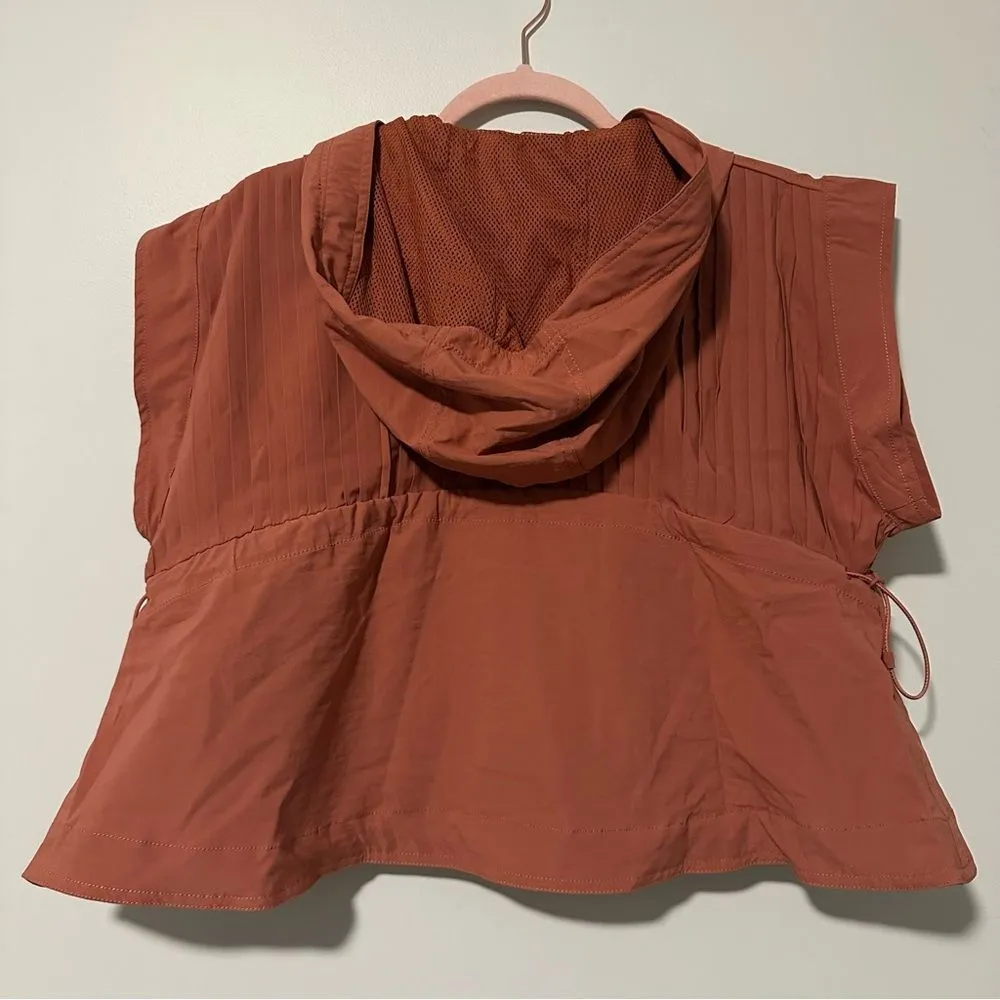 FP Movement Pleaty Please Vest XS Red-Orange Hiking Tennis Cargo Boxy Hood Boho - Image 7