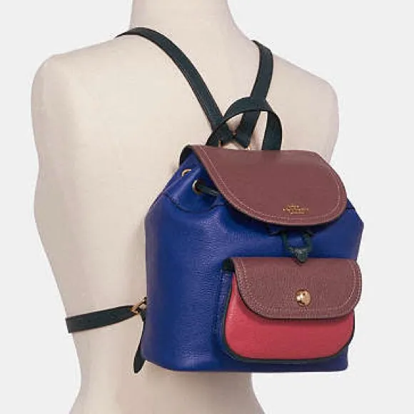 NWOT Coach Pennie Backpack 22” Colorblock Sport Blue Multi - Image 4