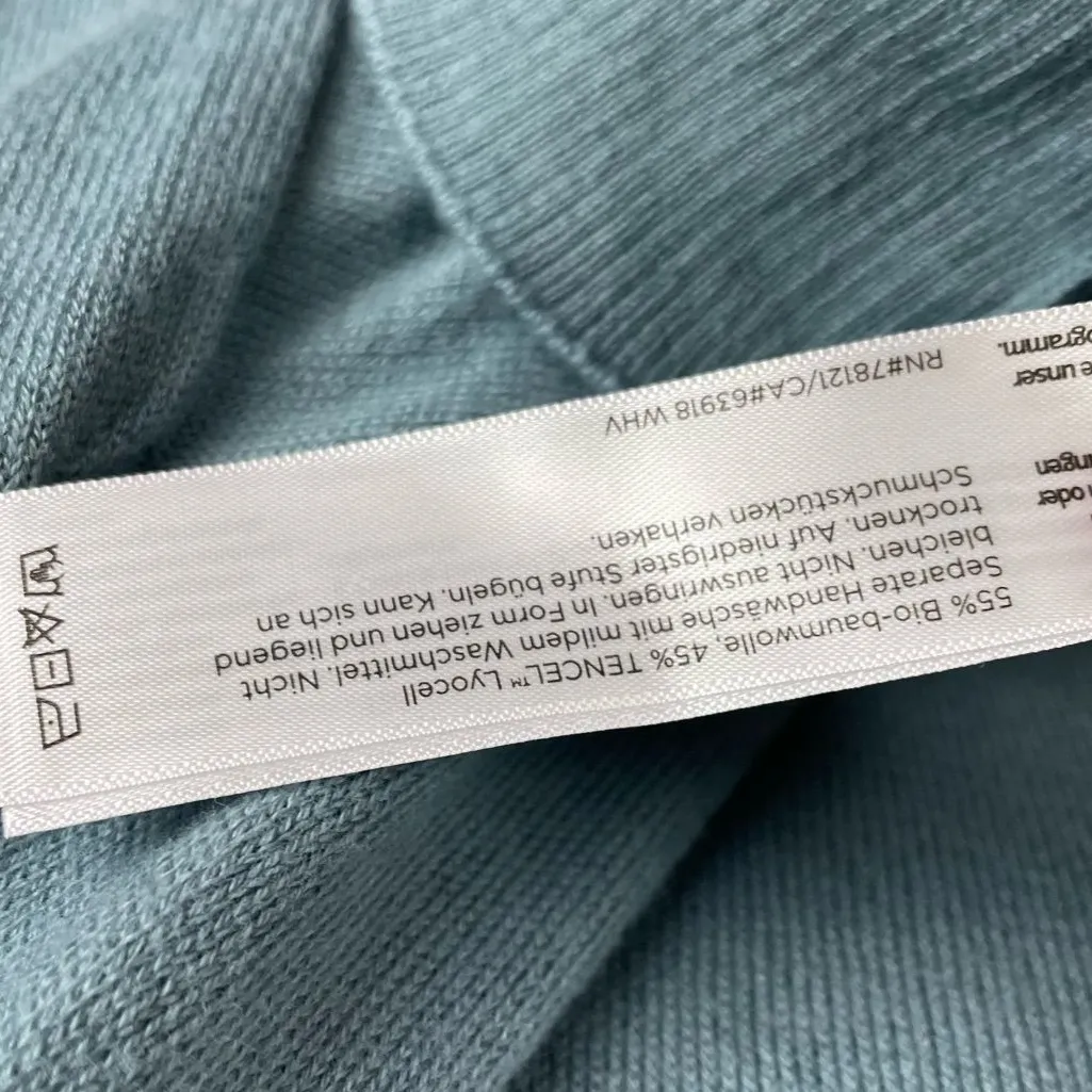 Eileen Fisher Boxy Pullover Sweater Size XXS Blue Steel Organic Cotton V-neck - Image 7