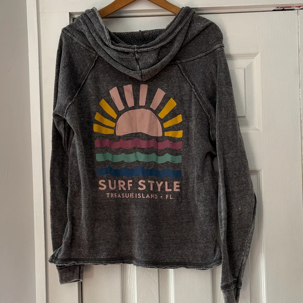 Surf‎ Style Burn Out Pullover Hoodie Size Small NWOT - Image 3
