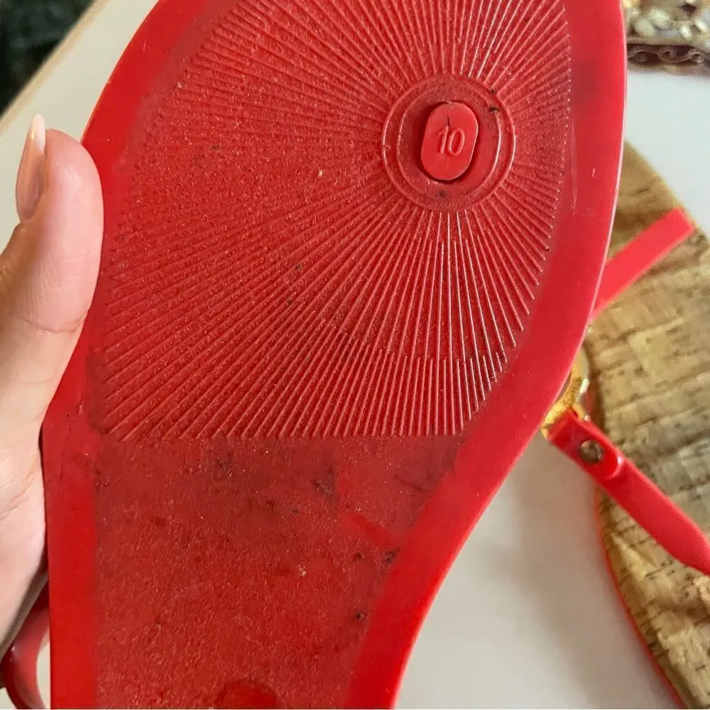 Michael Kors MK Logo Charm Jelly T Strap Sandals - Image 6