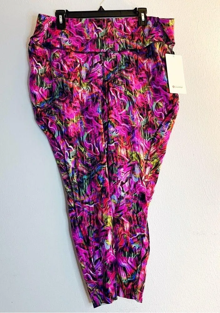 Lululemon Base Pace High-Rise Running Tight 25" Hyper Flow Pink Multi Sz 20 NWT - Image 2