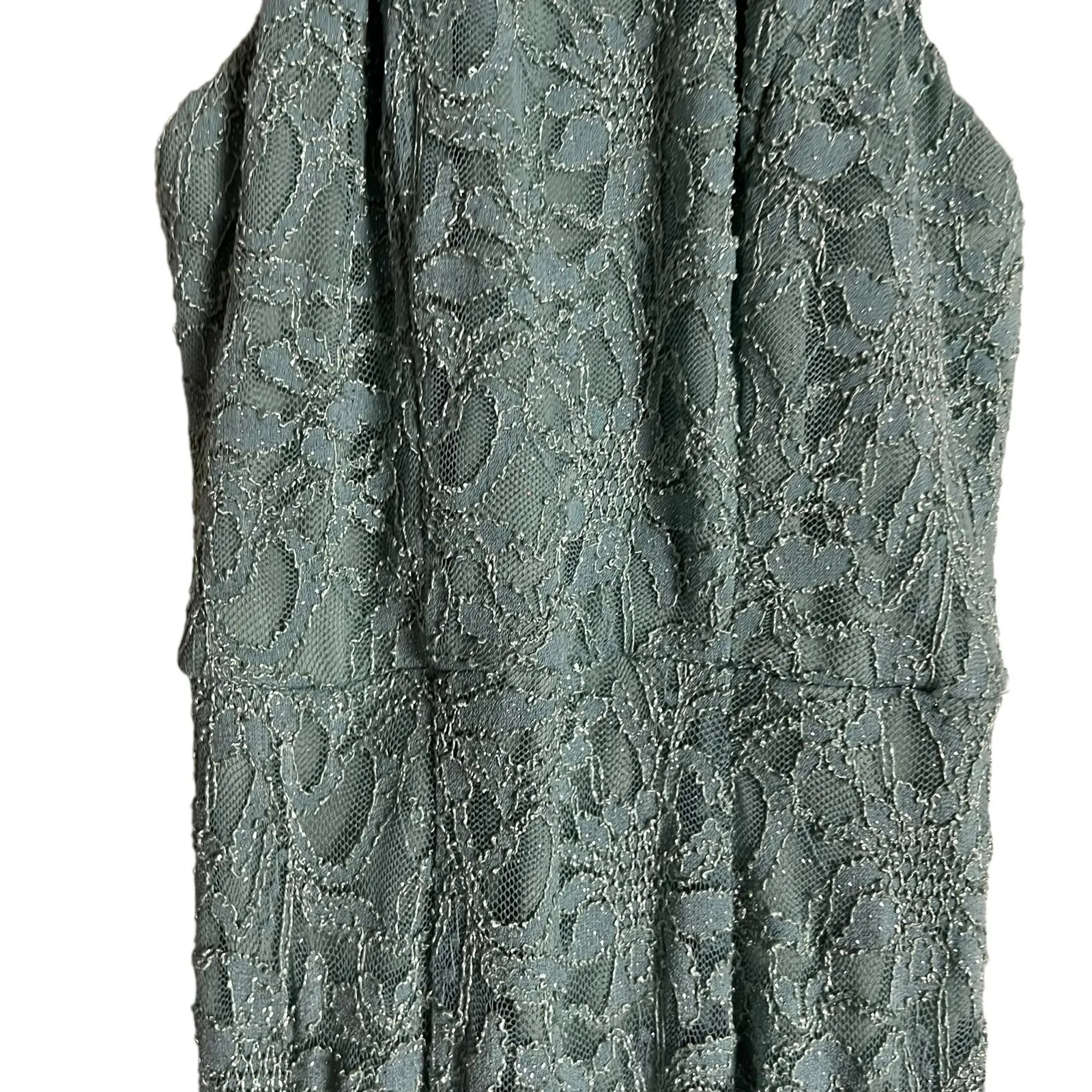 B. Darlin Juniors Light Green Lace Sleeveless Halter Formal Gown XS - Image 4