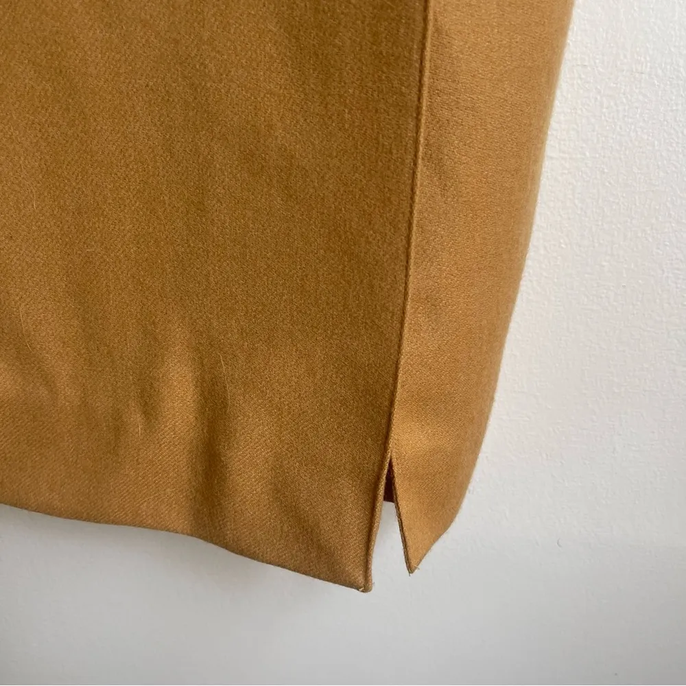 Vintage Camel Brown 100% Wool Skirt Buttons Pockets Benard Holztman Harve 12 P - Image 6