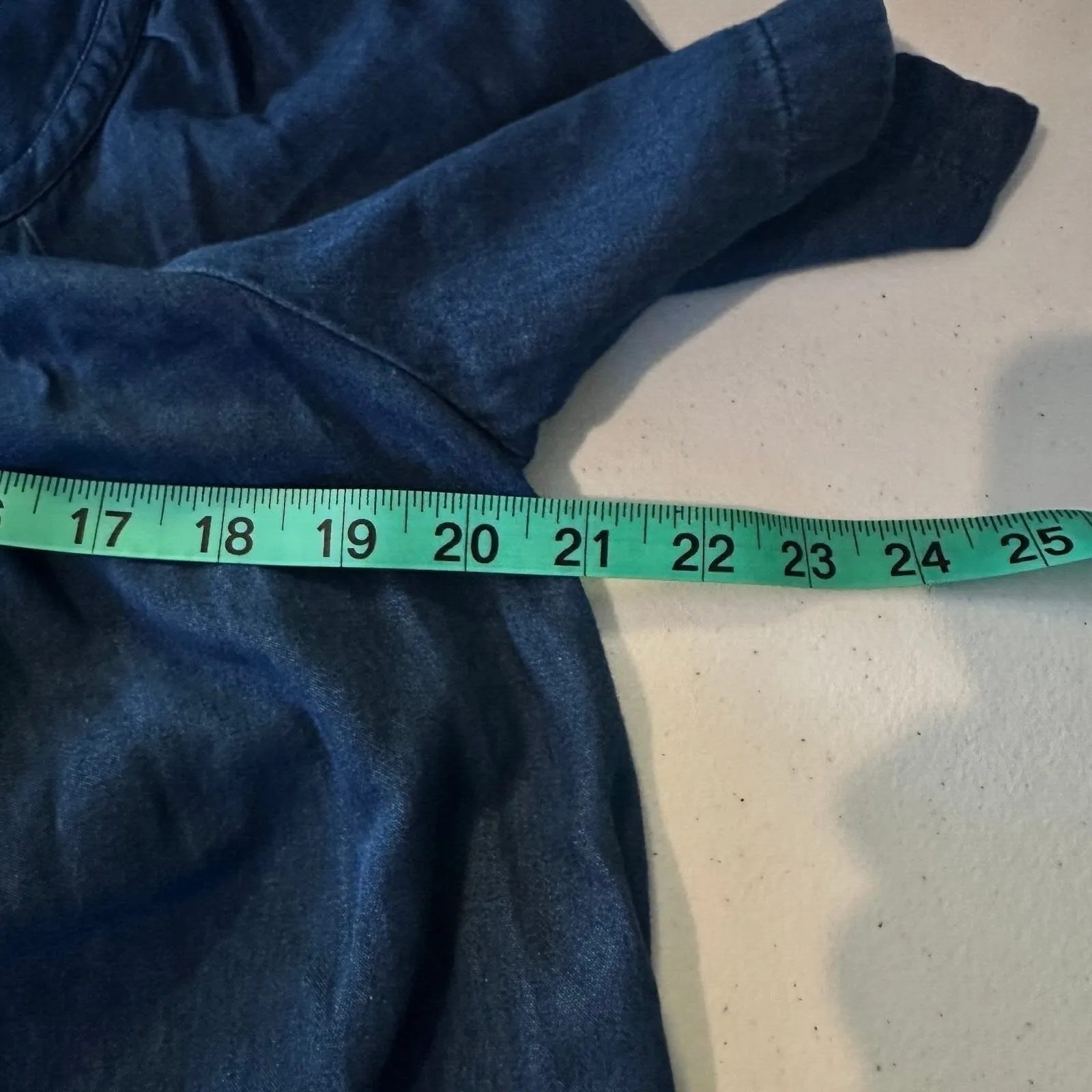 Go Softly Patio Embroidered Peacock Floral Denim Dress Size S Cotton Grandmacore Blue - Image 8