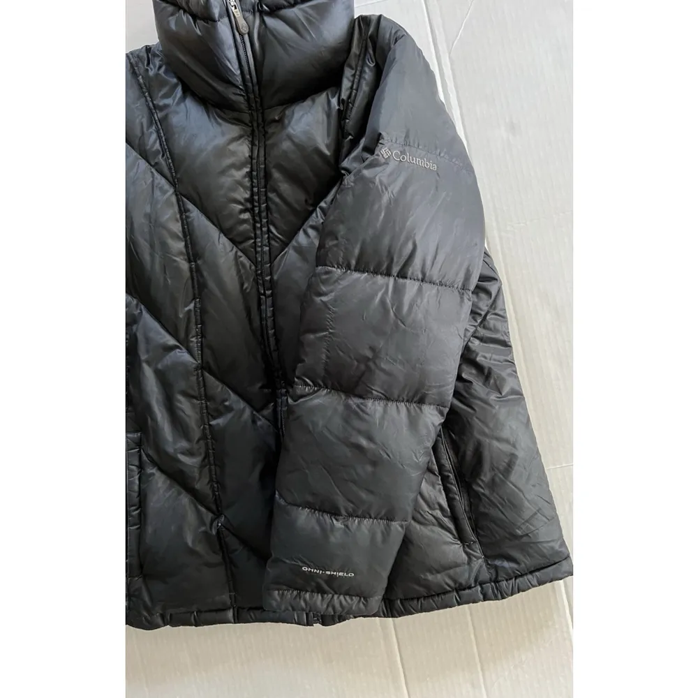 Columbia Jacket Women’s 1X Down Filled Puffer Omni Shield Outdoor Winter Black - Image 4
