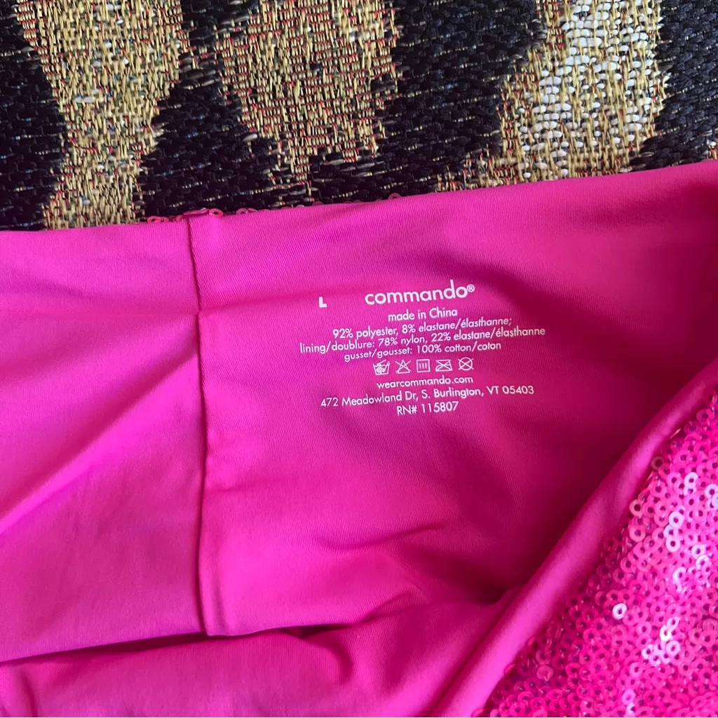 Commando Neon Hot Pink Sequin Bodycon Mini Skirt - Image 13
