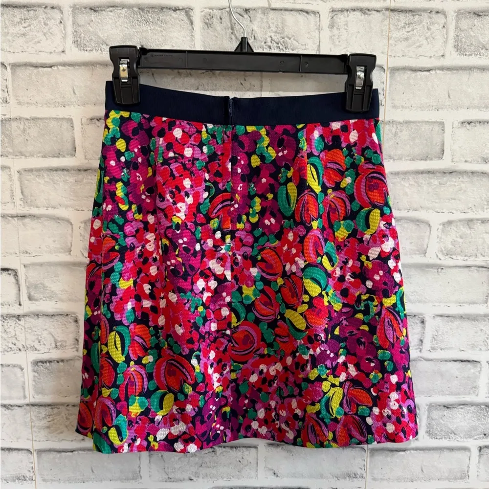 Women’s Lilly Pulitzer multi color floral print layered mini skirt pockets 0 - Image 3