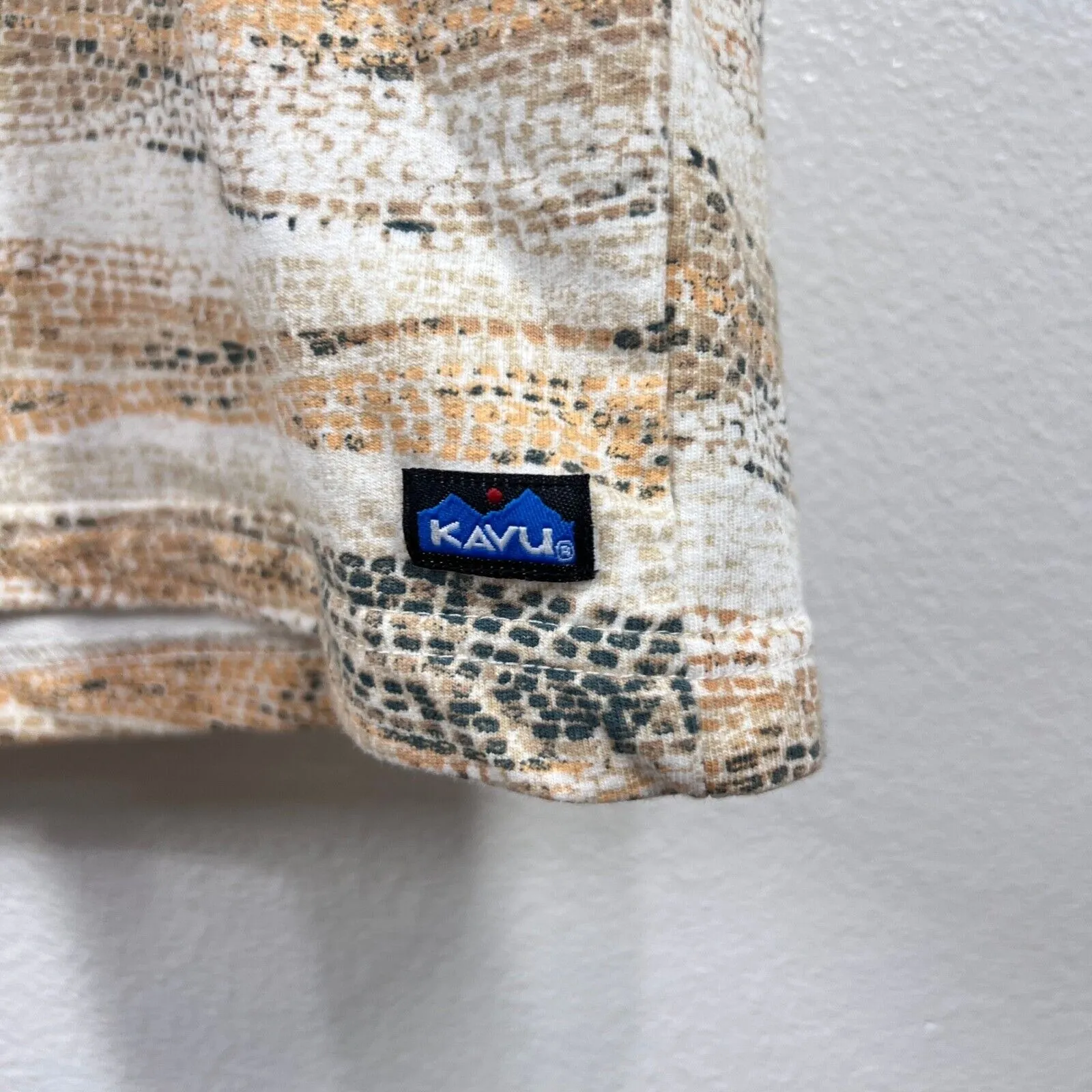 KAVU Hooded Dress Cap Sleeves Beach Cover Up Casual‎ Comfy Small Beige/White - Image 7