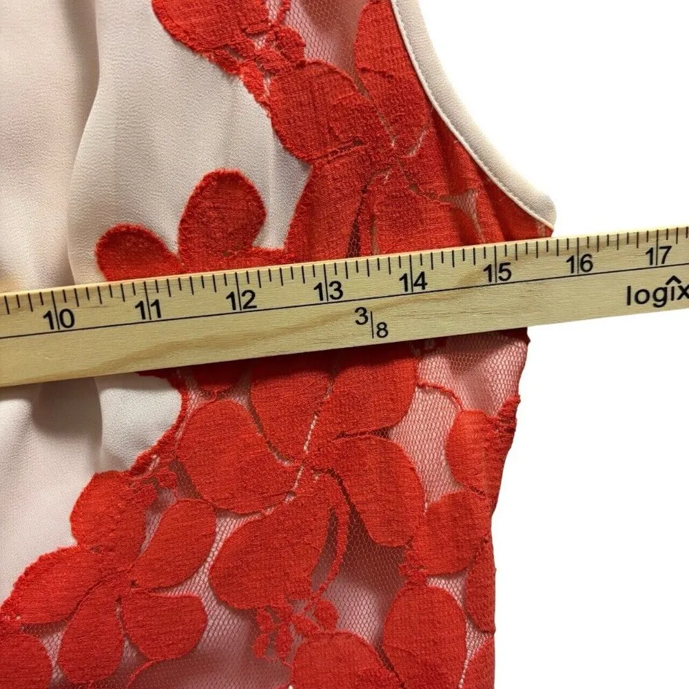 Vember Lace Chiffon Embroidered Dress Women's Size 2 US 6 - Image 6