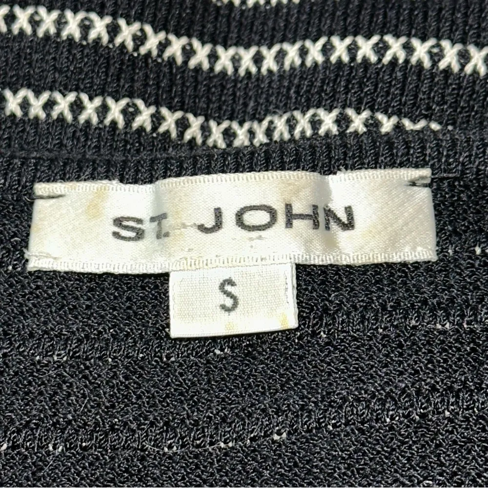 St. John Vintage Women’s S Black White Striped Sweater Knit Sleeveless Tank Top - Image 4