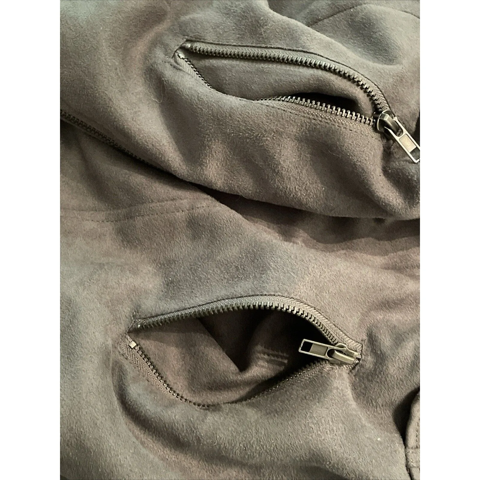 Jack by BB Dakota Gray Faux Leather Moto Biker Jacket Womens Size Small - Image 10