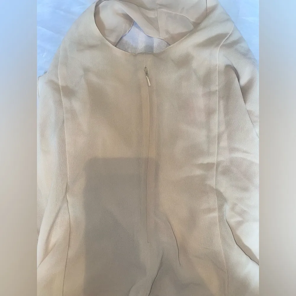 oscar de la renta beige ruffle tank top - Image 4