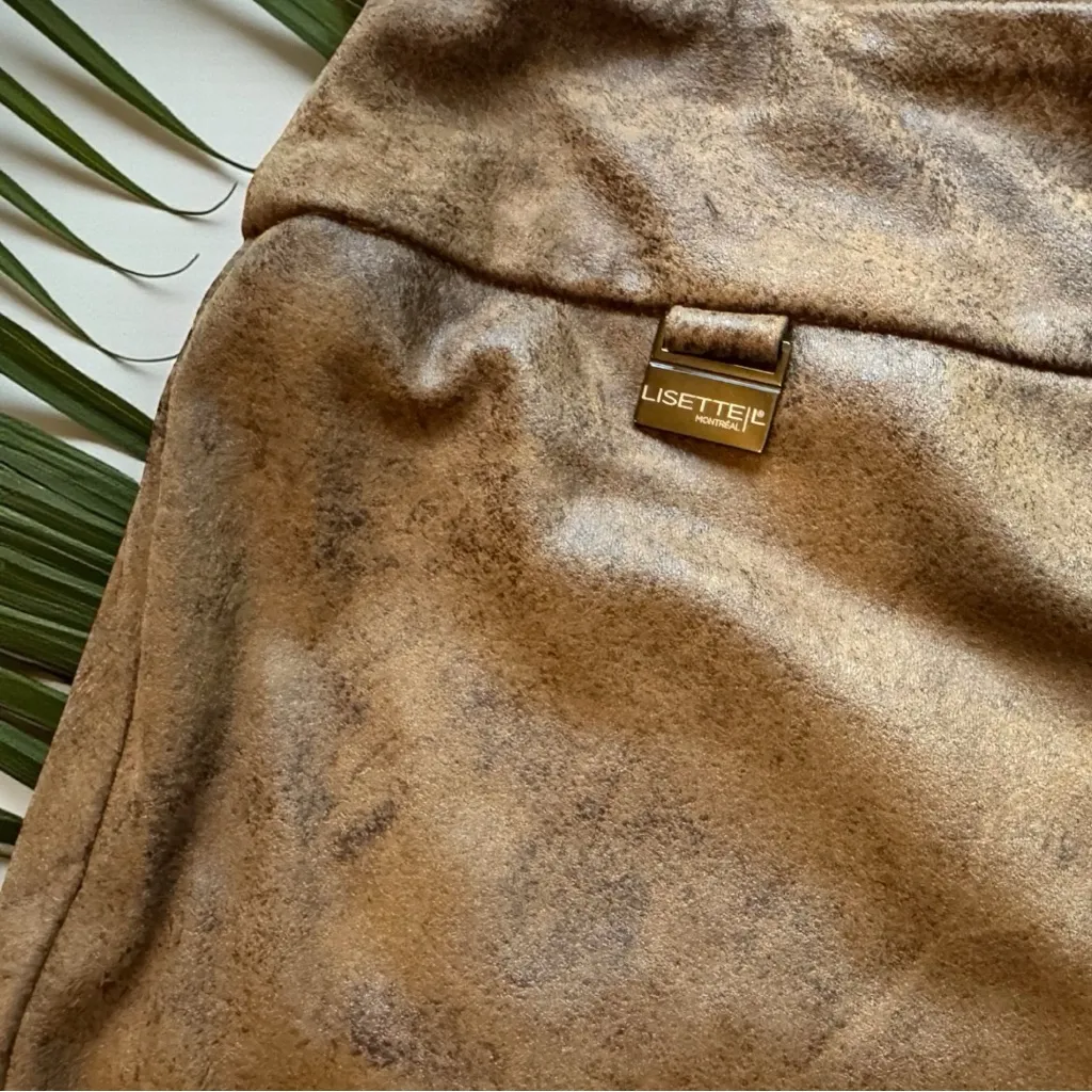 LISETTE L Montréal Faux Suede Brown Distressed Pants - Image 3