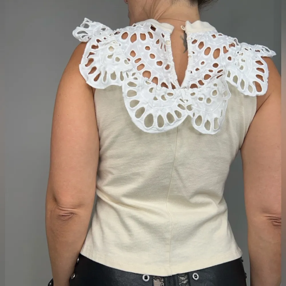 See by Chloé Women's Lace Neck Tank Top - Buttercream - Image 4