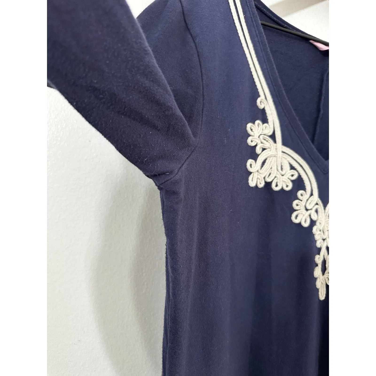 Lilly Pulitzer Daylin Navy Blue Tunic Dress White Embroidery Preppy XL Nautical - Image 6