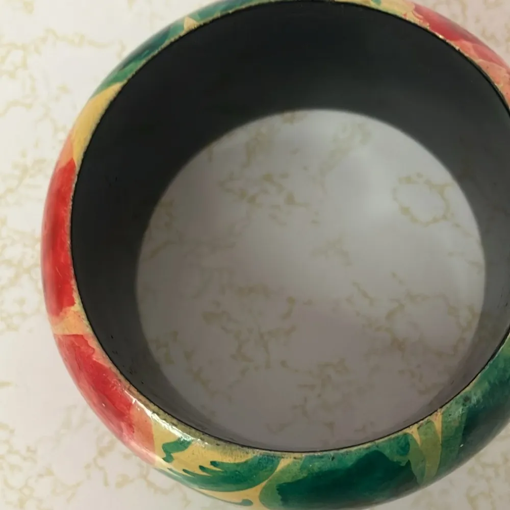 Colorful Floral Bangle Bracelet Green - Image 2