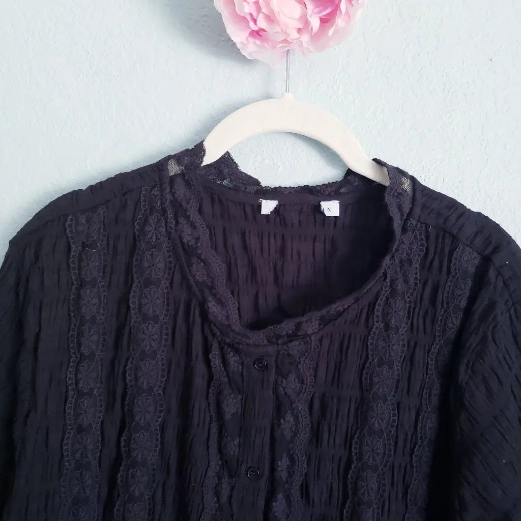 Baltic Born Zara Black Lace Button Down Blouse - Image 3