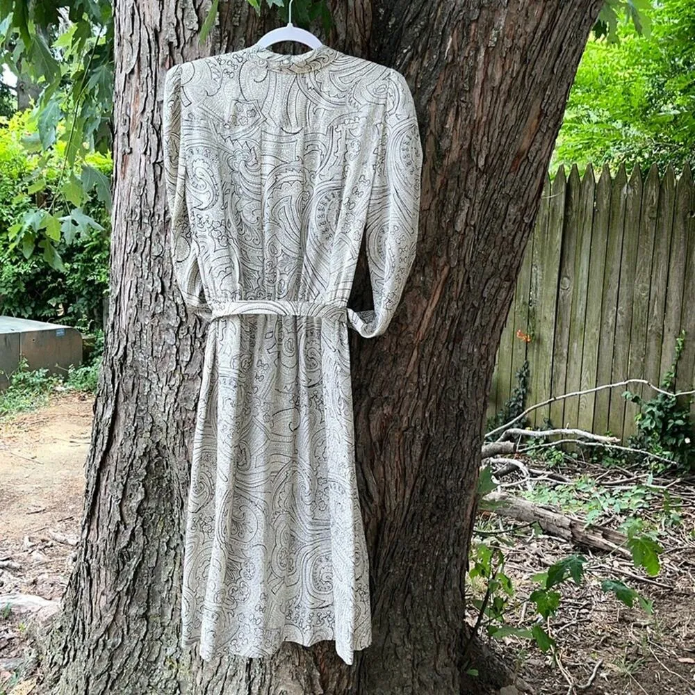 Vintage Liz Claiborne Paisley Geometric Shirt Dress Belt - Image 7