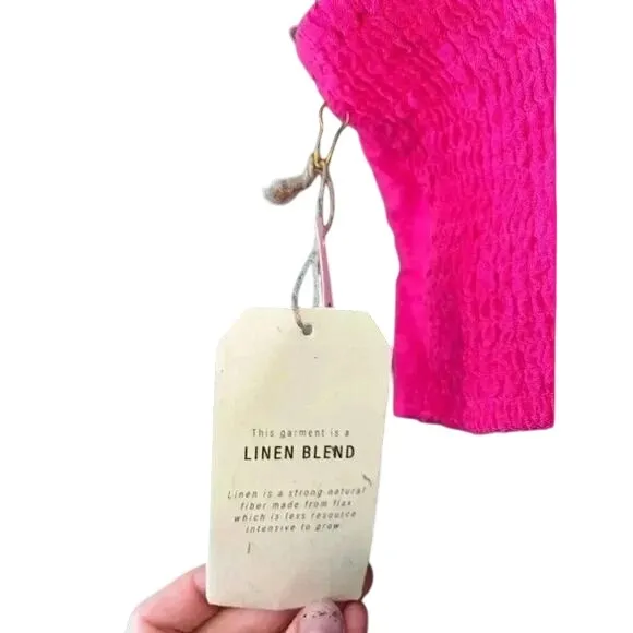 Hot Pink Smocked Crop Top Tank Sleeveless Summer Festival Party‎ Clubwear - Image 4