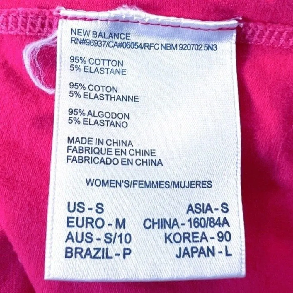 New Balance  Women’s Pink & White Short Sleeve Athletic Top Size S GUC Activewear - Image 6