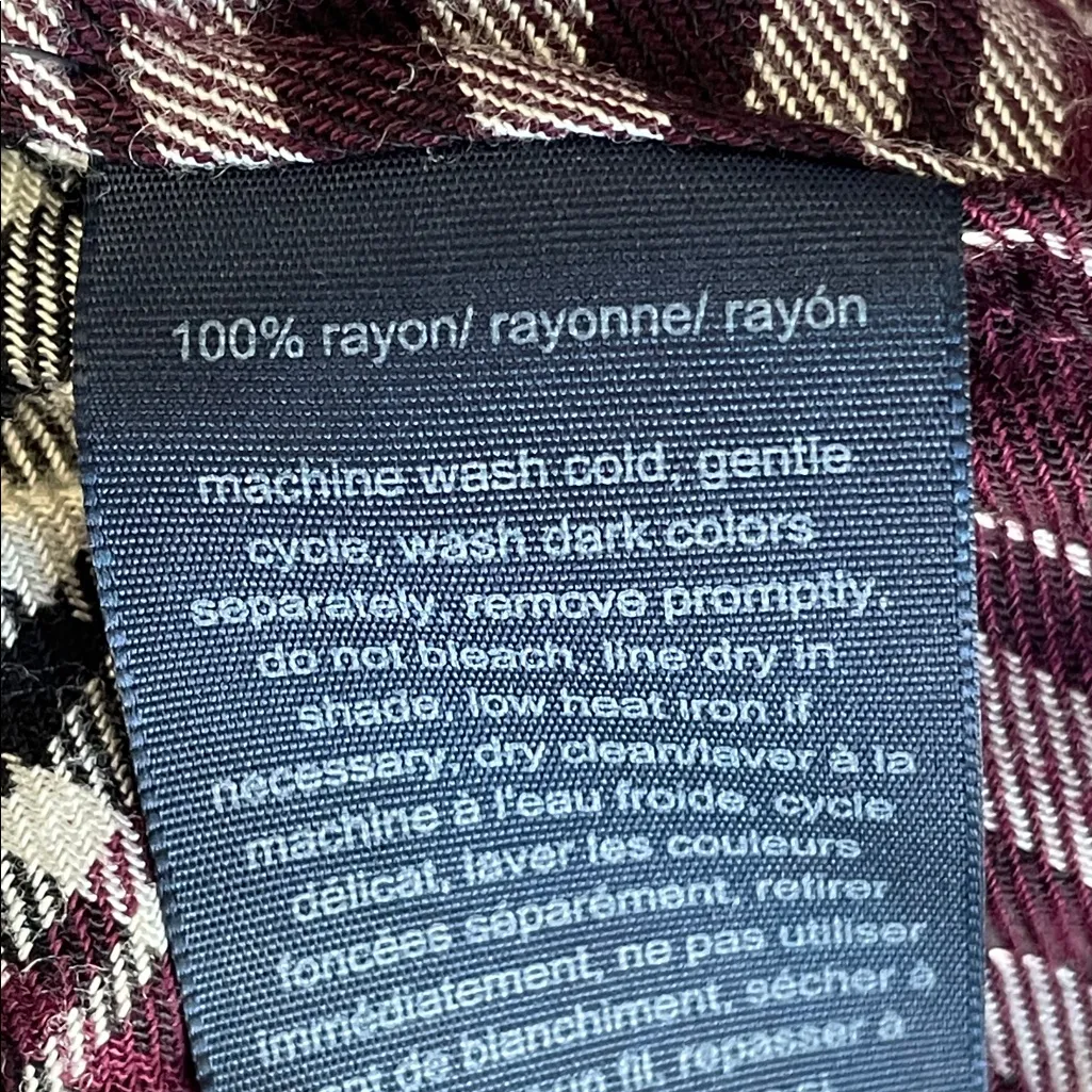 Tommy Hilfiger Burgundy Plaid Button Down Shirt - Image 8