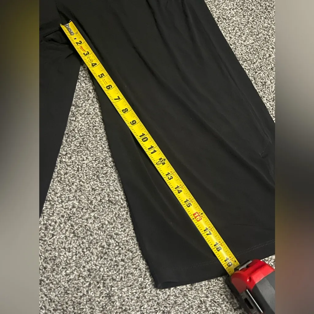 New Susan Graver Black and Blue Liquid Knit Pull On Wide Leg Crop Pants Set M - Image 10