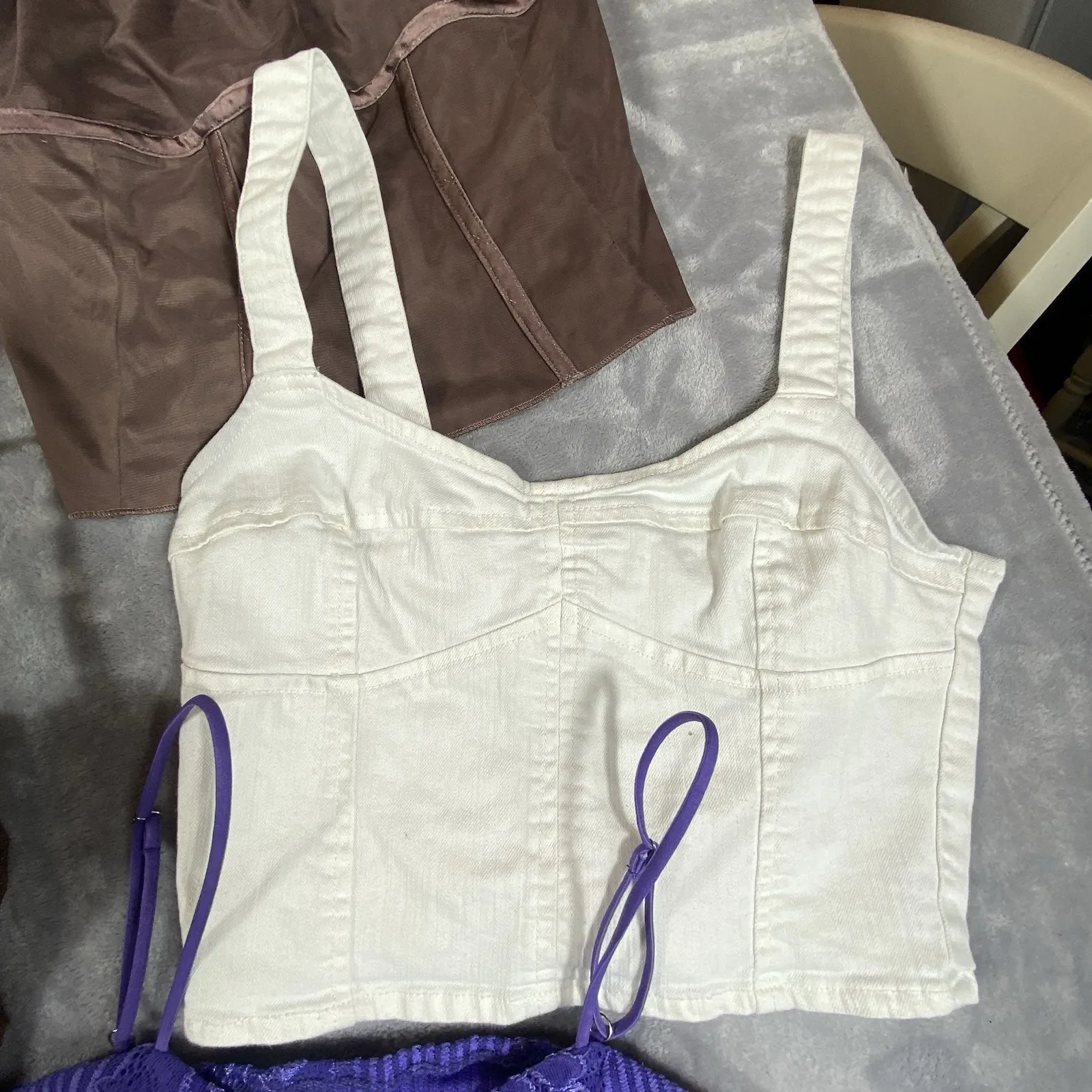 5 Juniors Cropped Tank Tops Juniors Baby Doll Small Pink‎ Sexy Romantic Coquette - Image 5