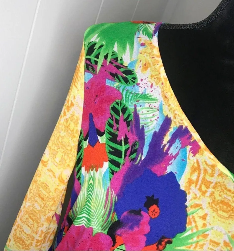 EIGHT SIXTY Long Sleeve Dolman Tropical Blouse - Image 7