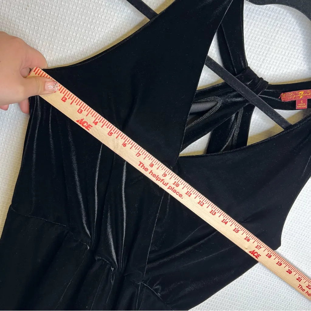 7 For All Mankind | Black Velvet Soft Tank‎ Top Blouse Small - Image 5