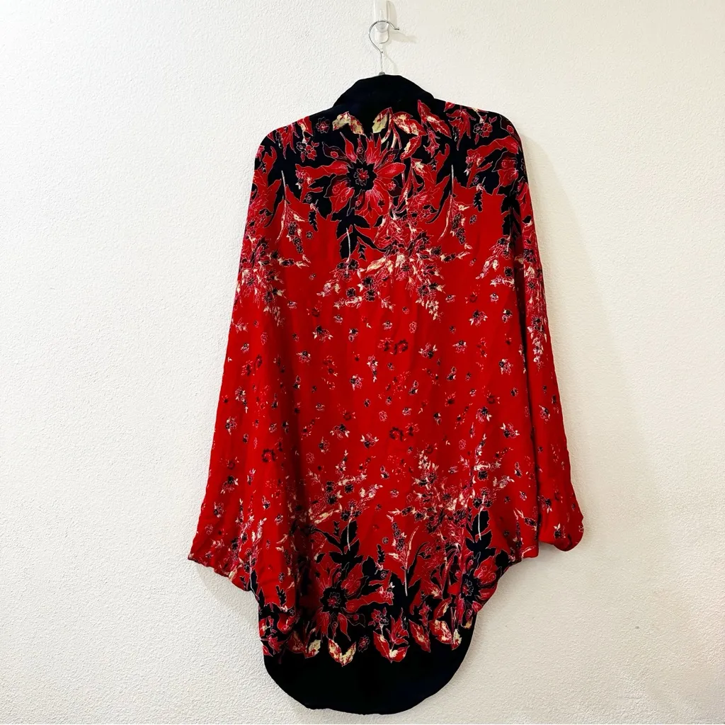 Anthropologie Floreat Annalisa Red Floral Cocoon Kimono One Size NWT - Image 7