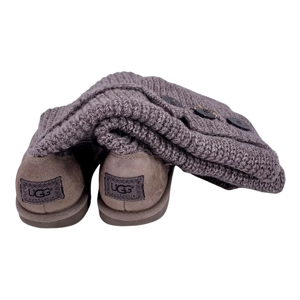 UGG Classic Cardy Knit Boots Gray Women’s Size 6 - Image 8