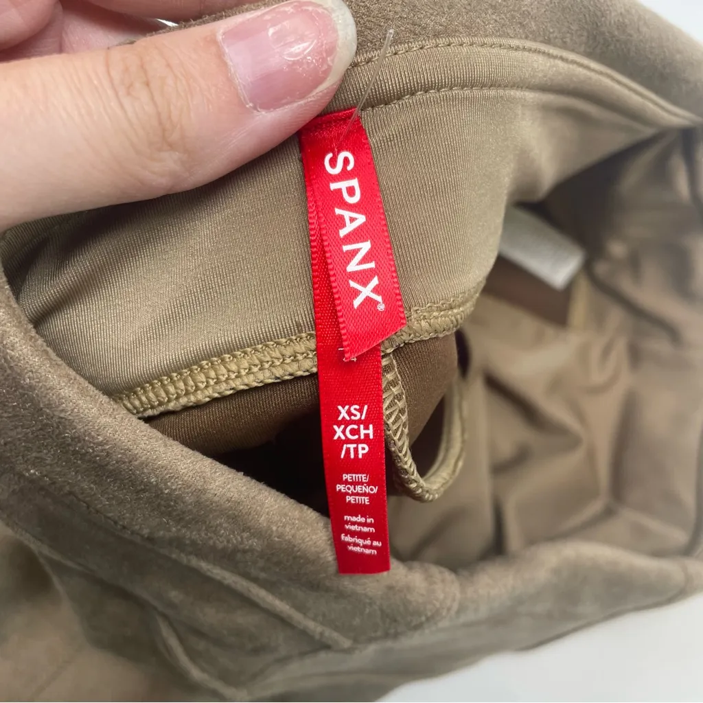 Spanx Faux Suede Camel Pull On Leggings Size XSP - Image 7