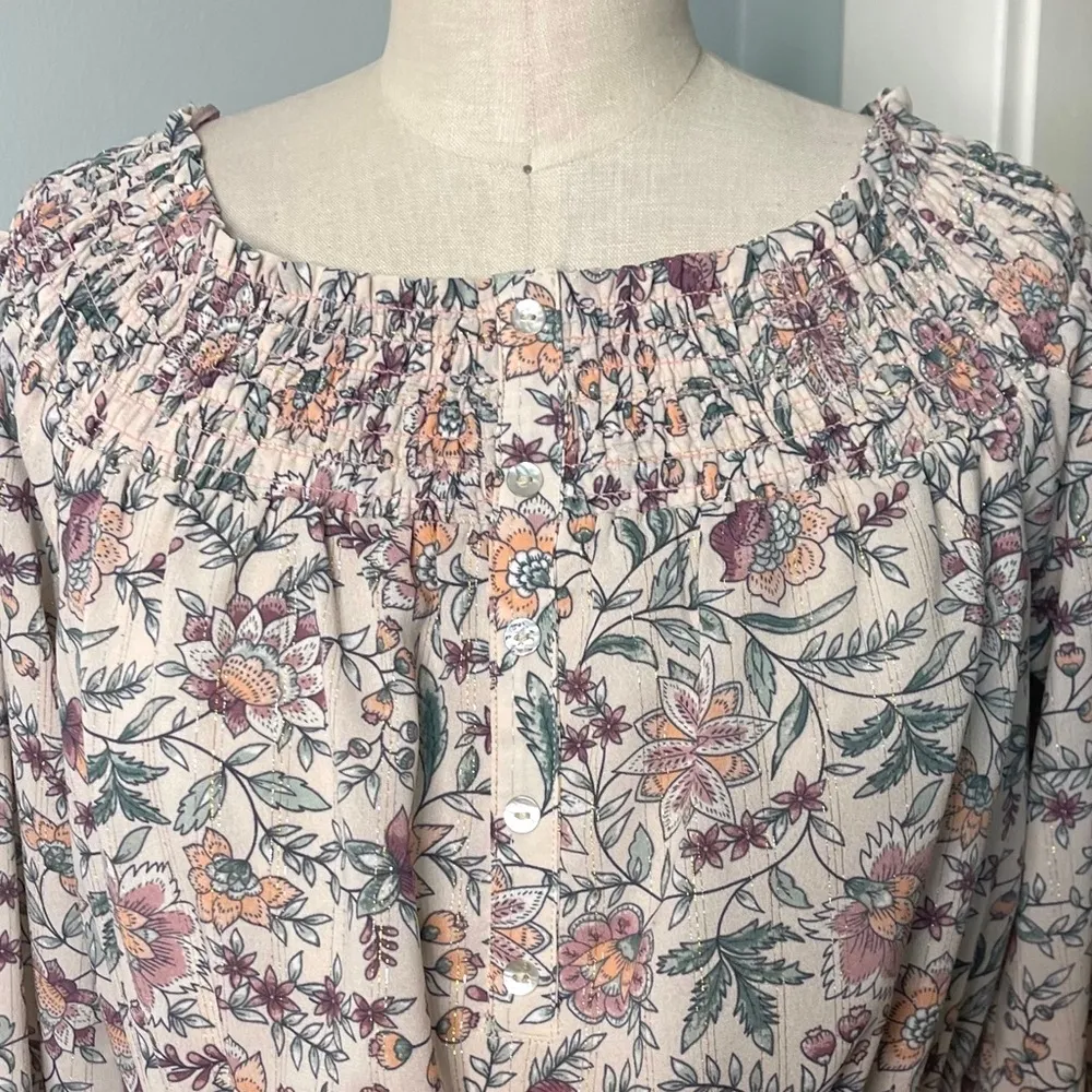 LOVESTITCH Pink Floral Ruffle Off Shoulder Boho Mini Dress Small Nwt - Image 14
