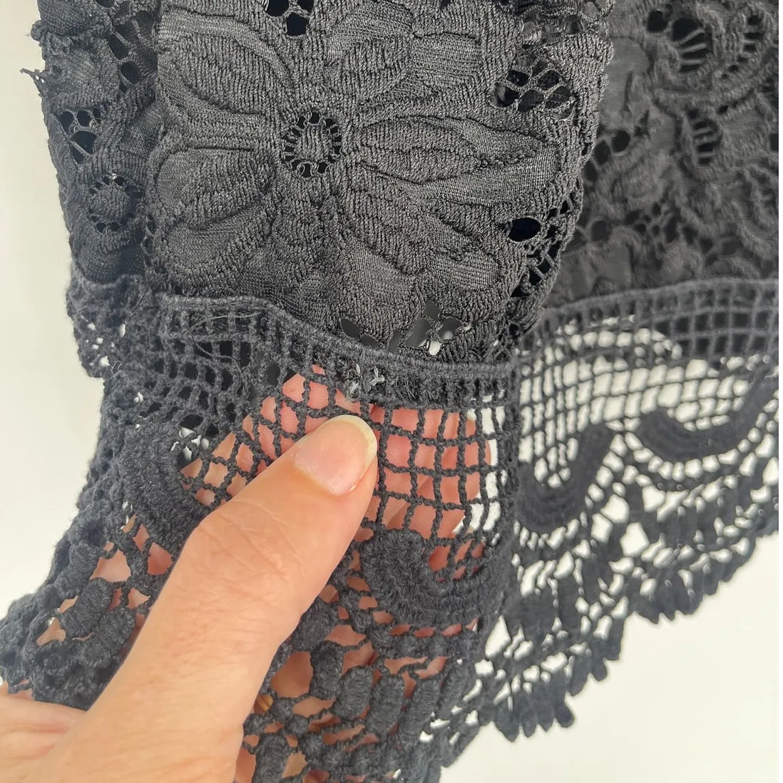 Investments Crochet Lace Womens Top 2X Holiday Glam Romantic Whimsigoth Fairy - Image 8