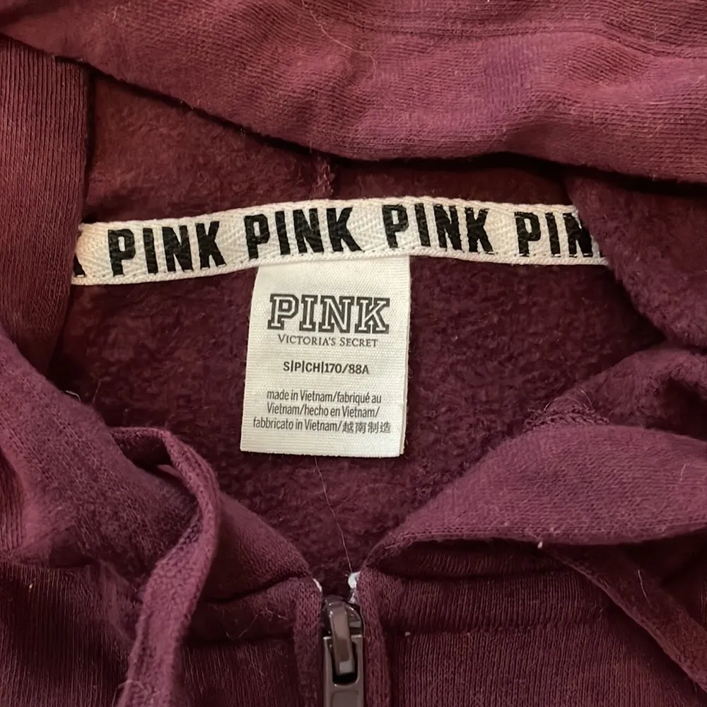 VS Pink Maroon Zip Up Hoodie - Image 3