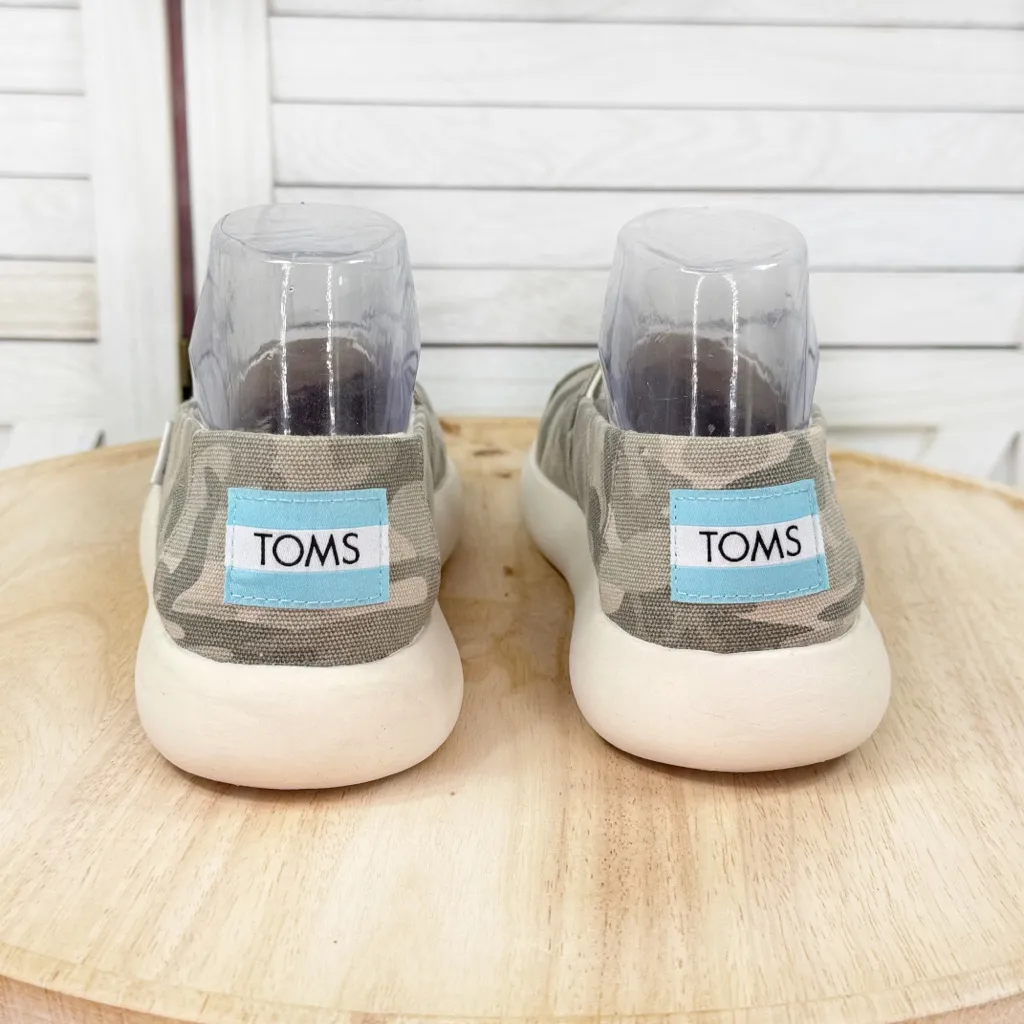 Toms Alpargata Mallow Camouflage Canvas Slip On Flats Green 8 Women - Image 6