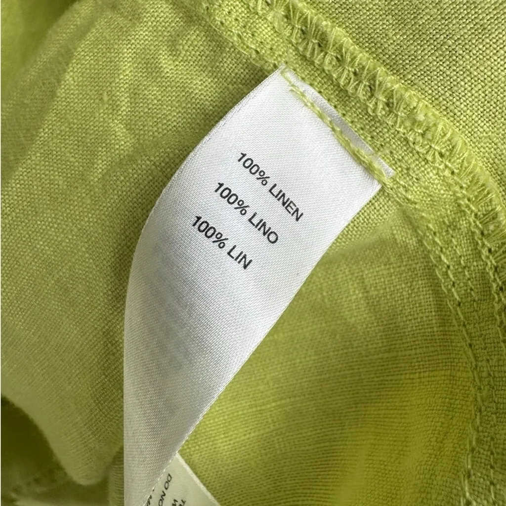 Chico's‎ Lime Green Drape-Front Easy Linen Jacket Size 0 Lightweight Summer - Image 10