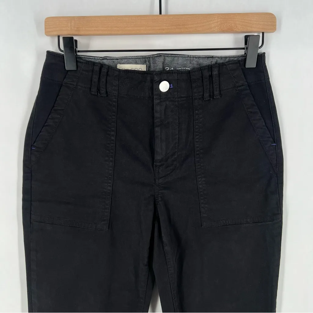 Anthropologie Pilcro Slim Straight Utility Pants Crop Cutoff Raw‎ Hem Stretch - Image 2