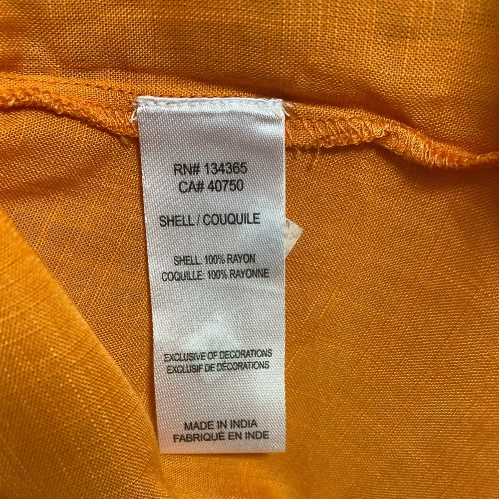 David Meister Women’s L Orange Pink Embroidery Luxe Appliqué Cutouts Tunic Top - Image 6