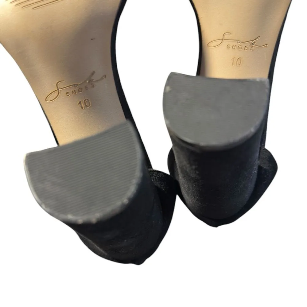 Chunky Black Heels with Gold Colored Strap Back Zipper 90’s Style Size 10 - Image 9