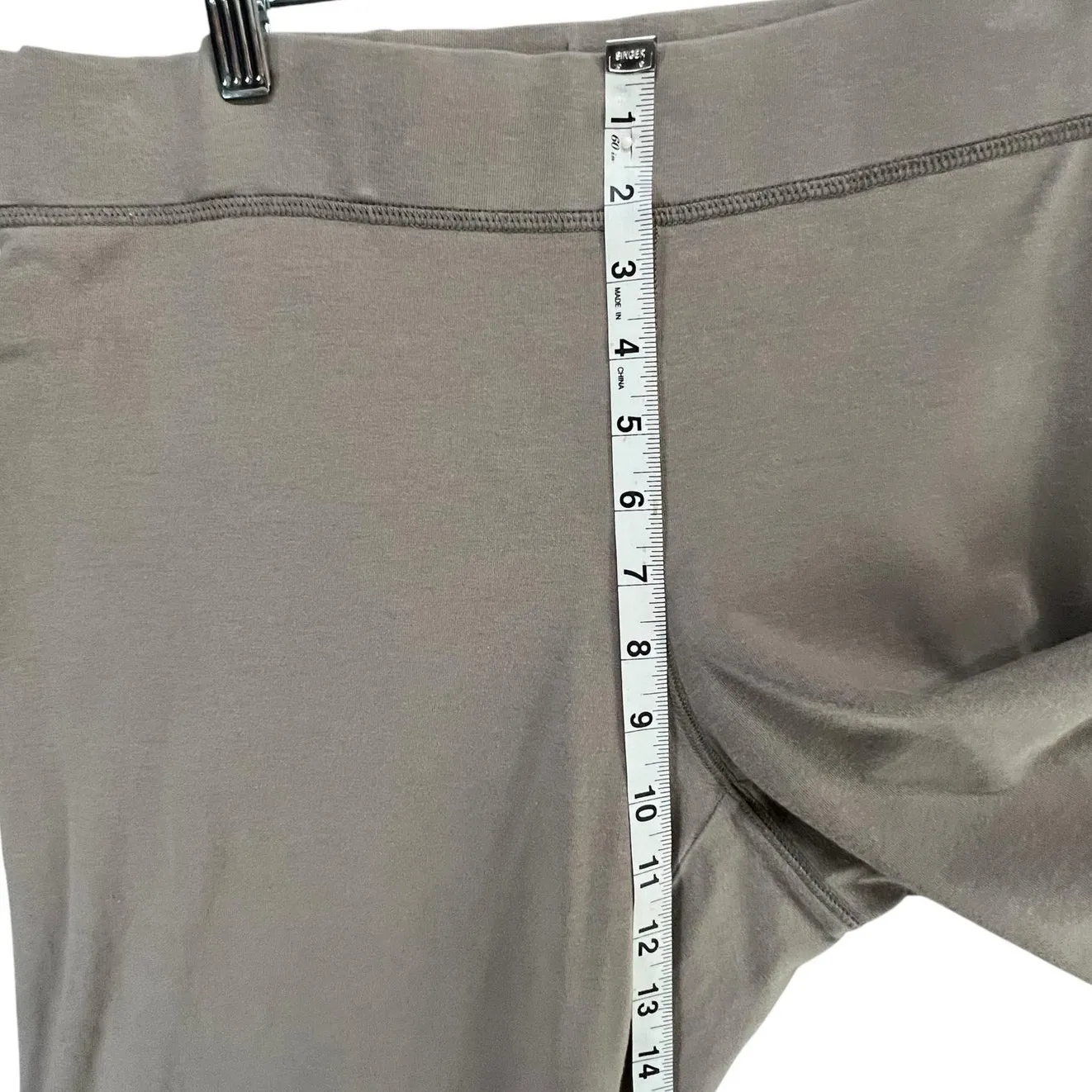 Eileen Fisher Pants Women M Taupe Organic Cotton Pull On Straight Stretch Casual - Image 5