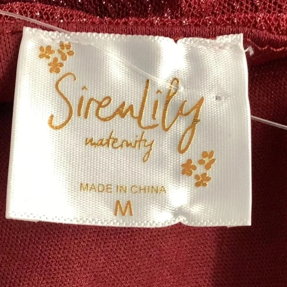 Siren Lily Maternity Shimmery Top with elastic and ties on sleeves New - Image 5