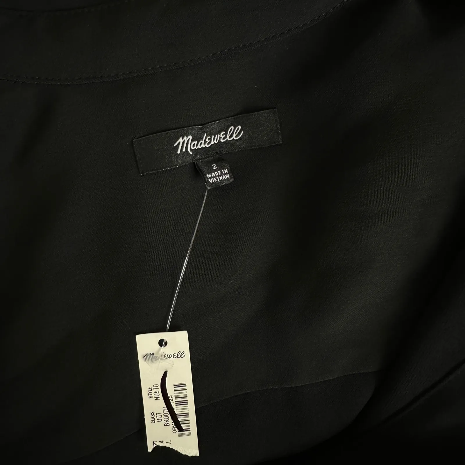 Madewell Button Up Midi Shirtdress Black Minimalist Relaxed Long Sleeve US 2 NWT - Image 11