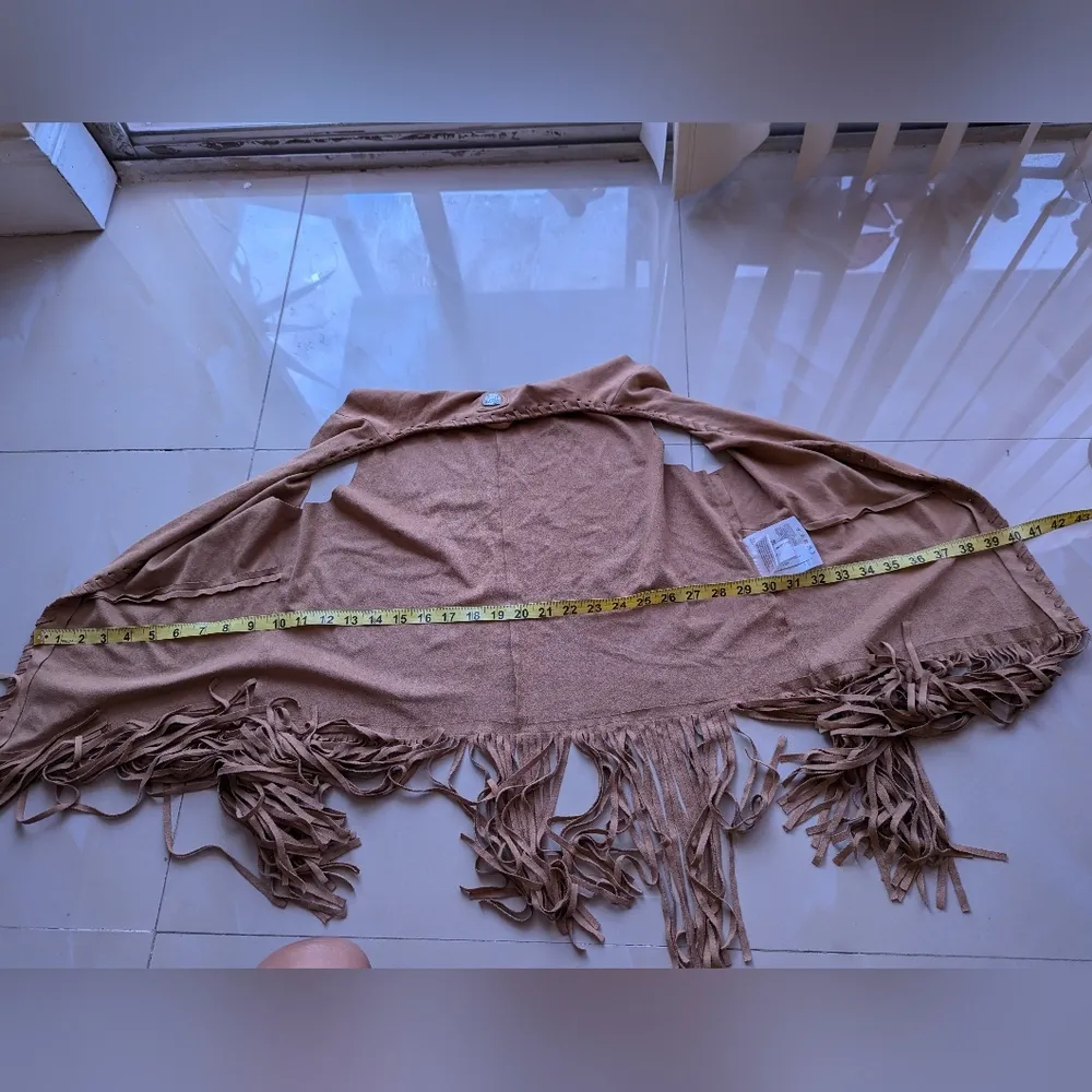 Vest Gipsy brown suede sleeveless, V - Image 12