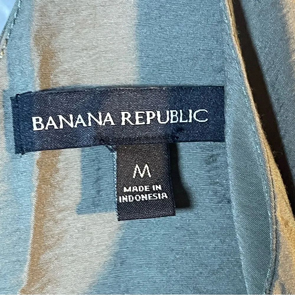 Banana Republic cocktail Sleeveless Olive Green Dress SZ:M - Image 9