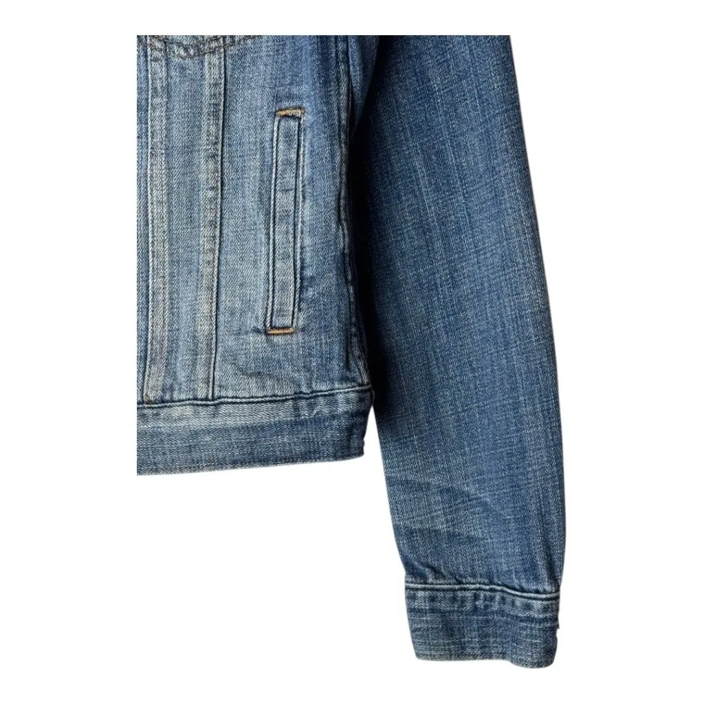 J Crew Jacket Women XXS Blue‎ Indigo Classic Denim Button Front Jean Outdoor - Image 6