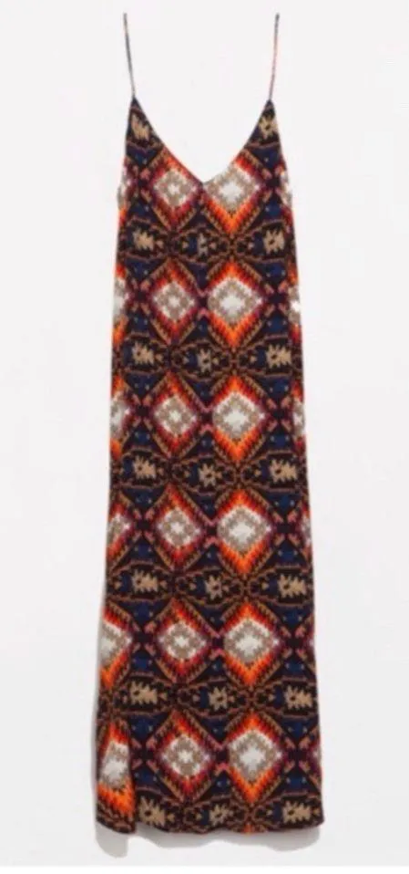 Tribal Print Open Back Slit Maxi Dress - Image 6