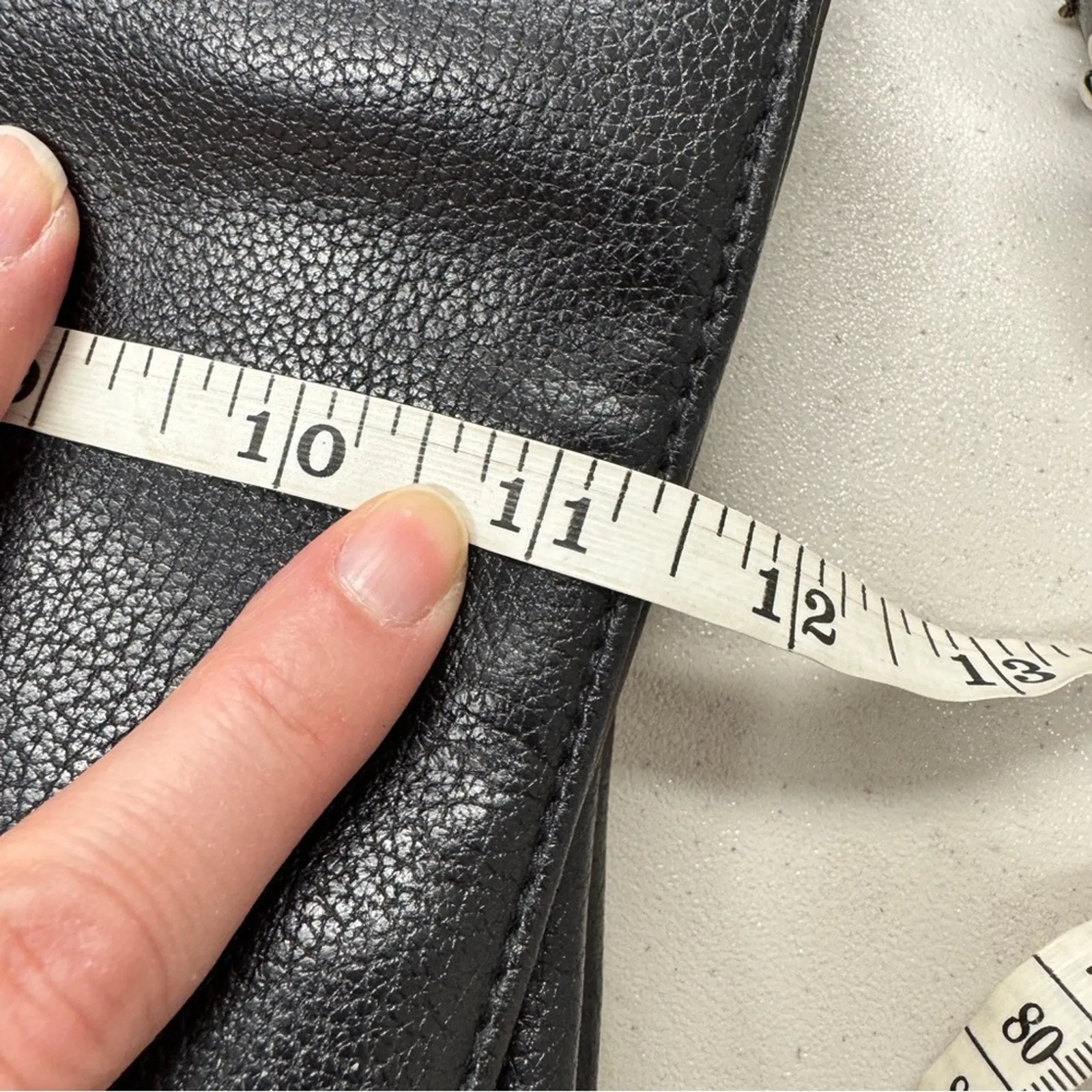 Vintage Liz Claiborne Black Brown Leather Tote Handbag Womens Purse Bag Classic - Image 10