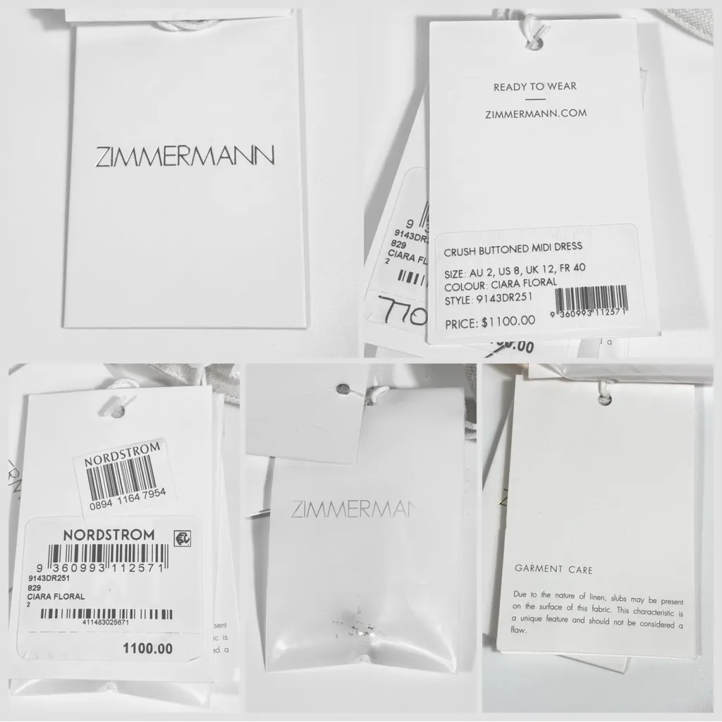 Zimmermann Crush Buttoned Belted Linen Midi Dress Ciara Floral US 8 NWT - Image 6